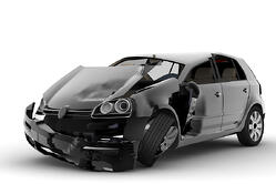 black car in accident